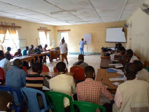 During training session with School teachers from 20 School partners in the Fizi territory, South Kivu Province