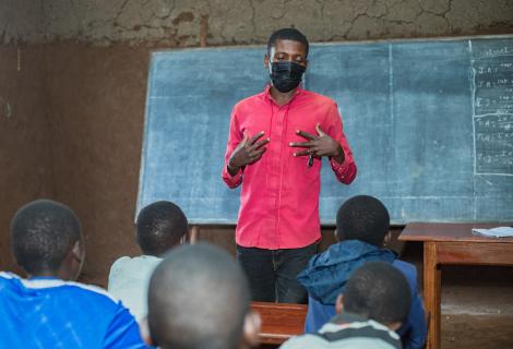 DHEZONGQ LOGO ISAAC, teacher a Nyama primary school in Lita