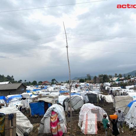 Overview of the Lushagala IDP camp, Goma, DRC 