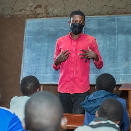 DHEZONGQ LOGO ISAAC, teacher a Nyama primary school in Lita